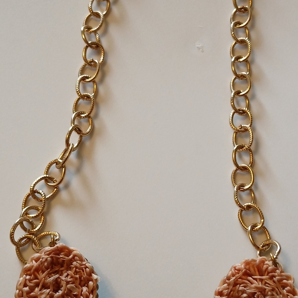 Sunburst Blue Green Gold Tone Floral Cluster Crystal Beaded Chain Necklace - Picture 13 of 15